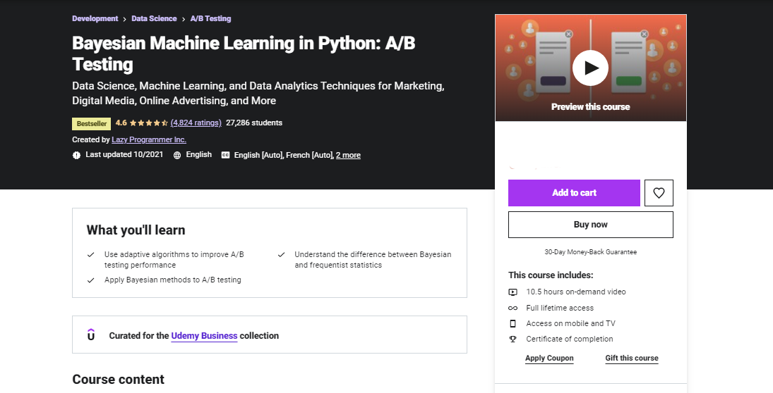 Bayesian Bayesian Machine Learning in Python_AB Testing