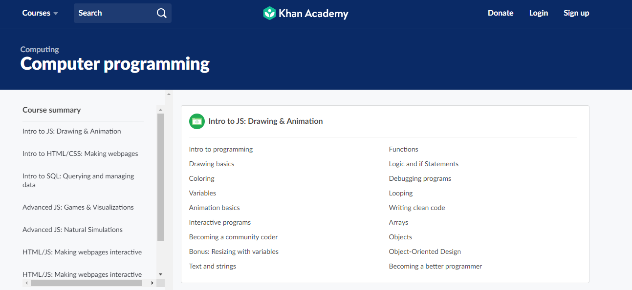 Computer Programming Khan Academy
