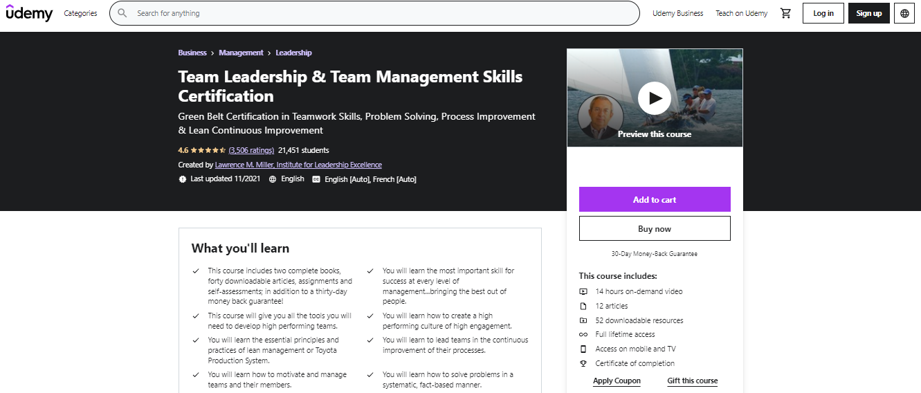 Team Leadership and Management Skills Course