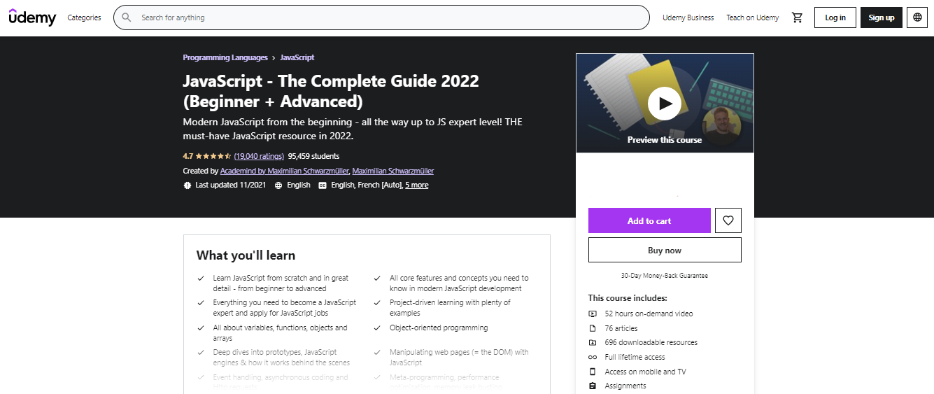 JavaScript - The Complete Guide 2022
