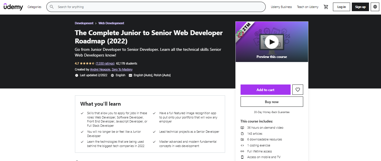 Junior to Senior Web Development Road Map