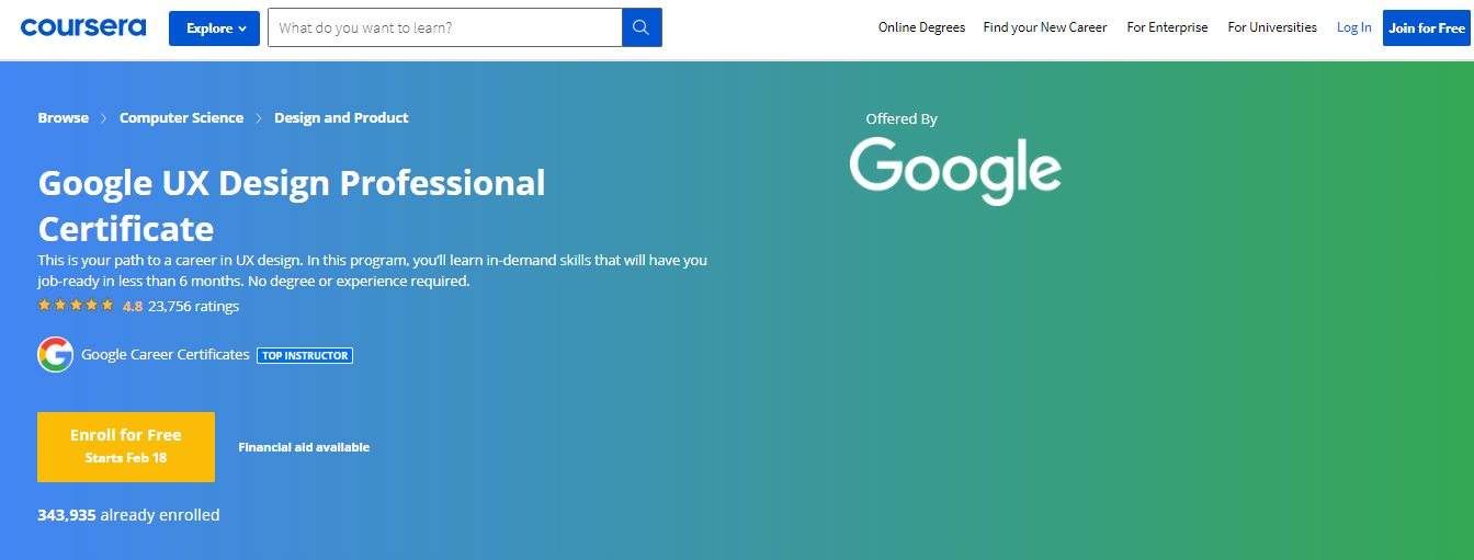 Google UX Design Professional Certificate