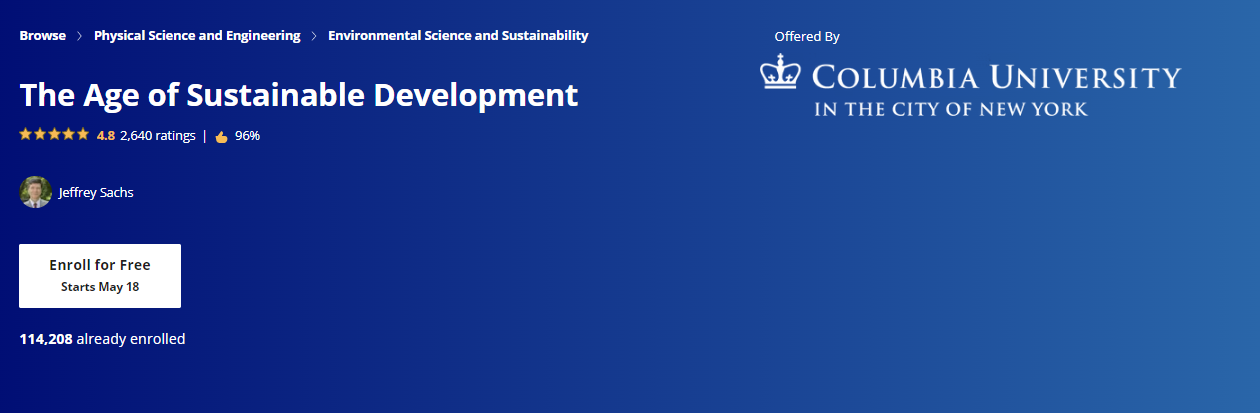 The Age of Sustainable Development Course