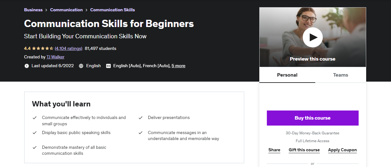 Beginner Communication Skills Course